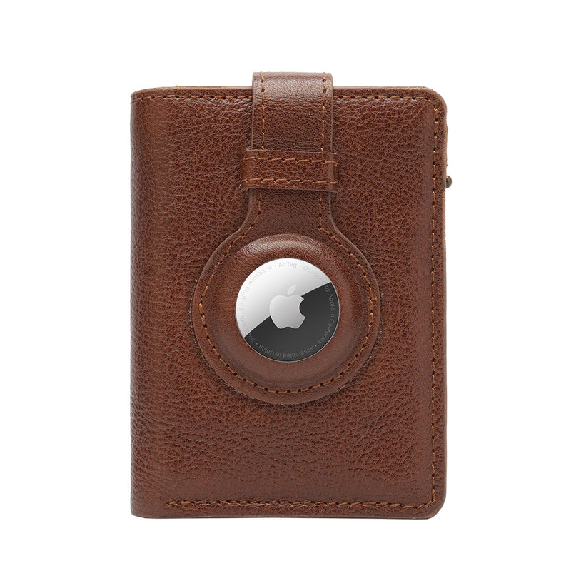 Pop up Air Tag Leather Wallet with Money Clip——X42606