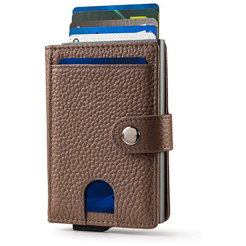 Custom men's leather aluminum box pop-up wallet——X5093