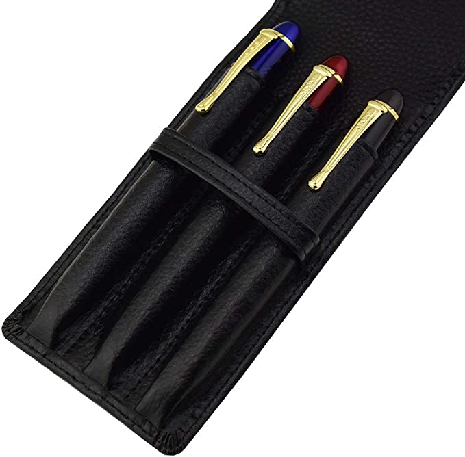 Leather pen case Suitable for 3 pen bags independent slot storage box——X42710
