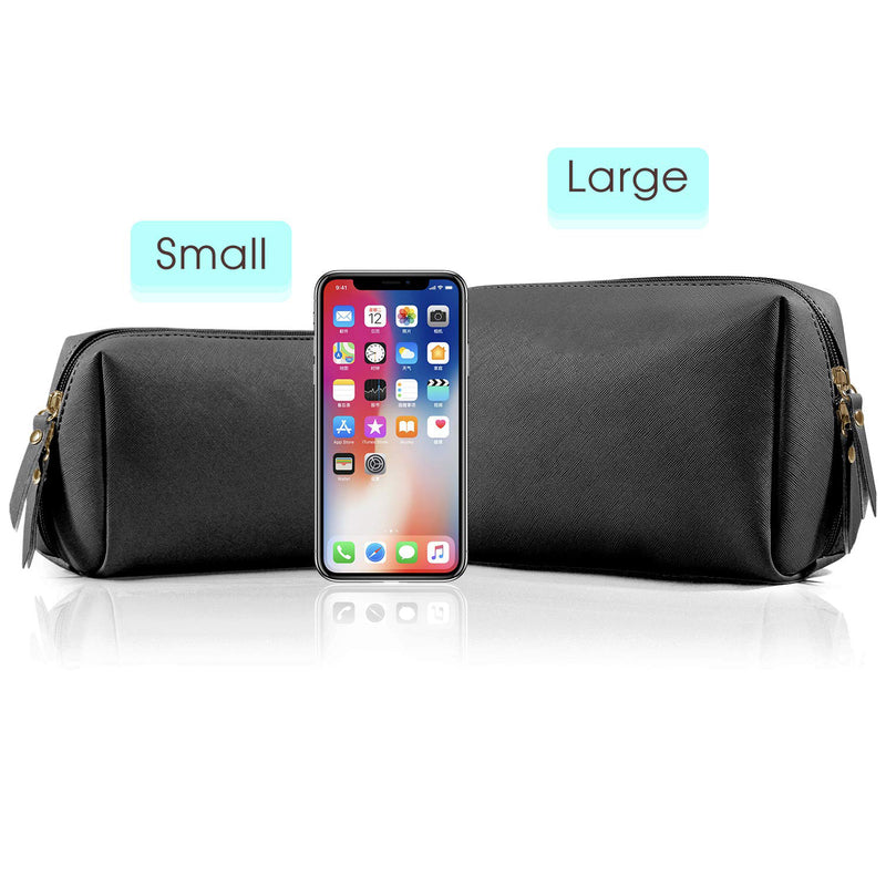 Large Vegan Leather Makeup Bag Zipper Pouch Travel Cosmetic Organizer for Women and Girls  5048