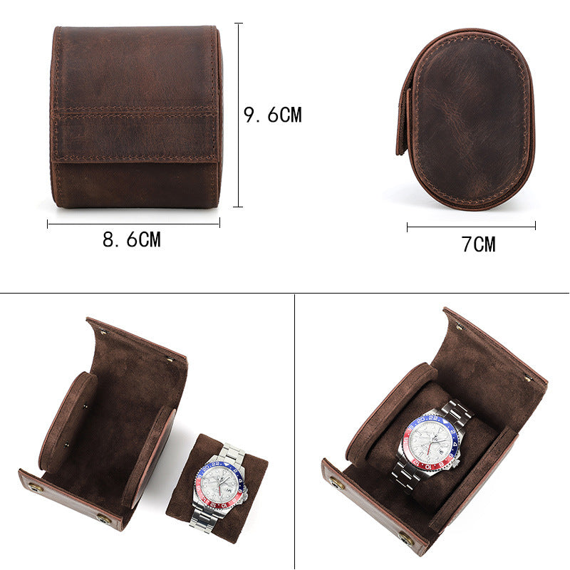 New Watch Box 1 Piece Crazy Horse Leather Outdoor Travel Removable and Convenient Watch Storage Box CF1144