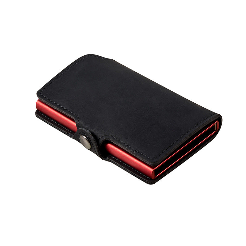 Minimalist Slim PU Credit Card Holder RFID Aluminum Wallet CZ21