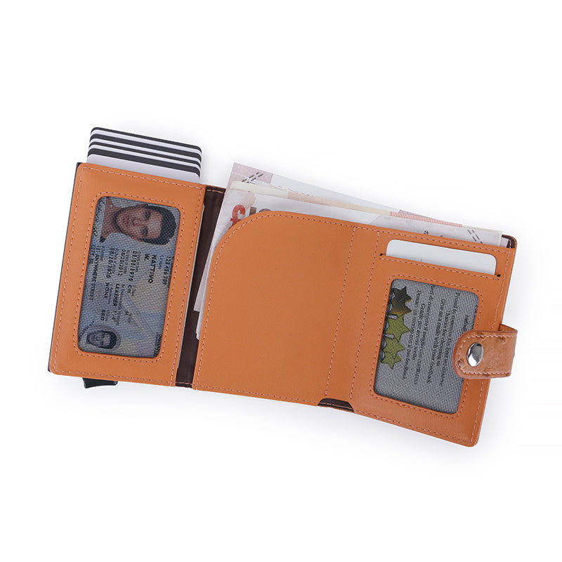 Minimalist Card Holder Wallet Pop Up Cards RFID Protection Holds Up to 10 Cards B21-172