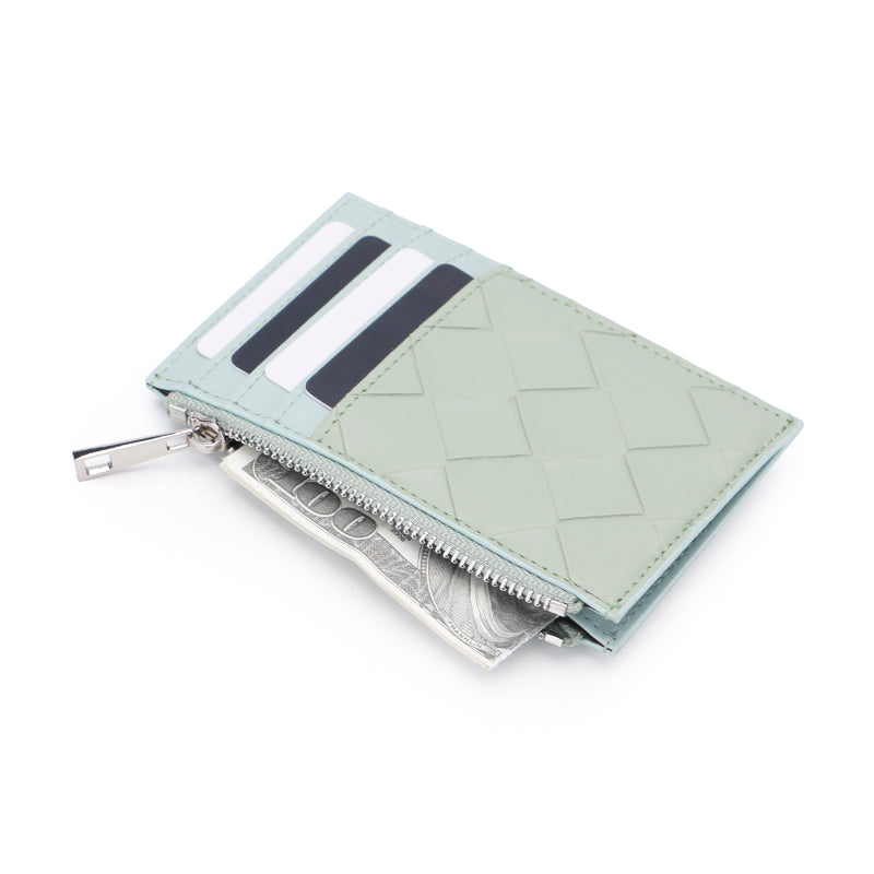 Rhombus Ladies Card Holder Wallet Zipper Short Zipper Simple Multiple Card Slots  M21-101