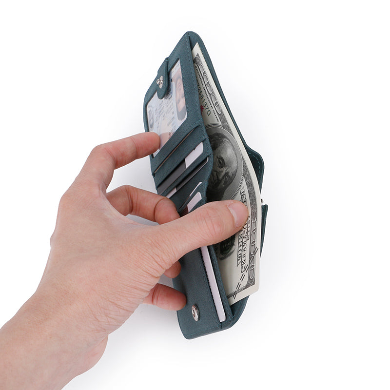 Two-fold zipper wallet ultra-thin B21-864