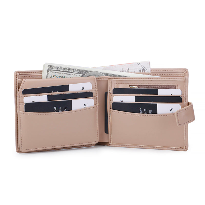 Large capacity loose-leaf button wallet RFID anti-theft wallet M21-002