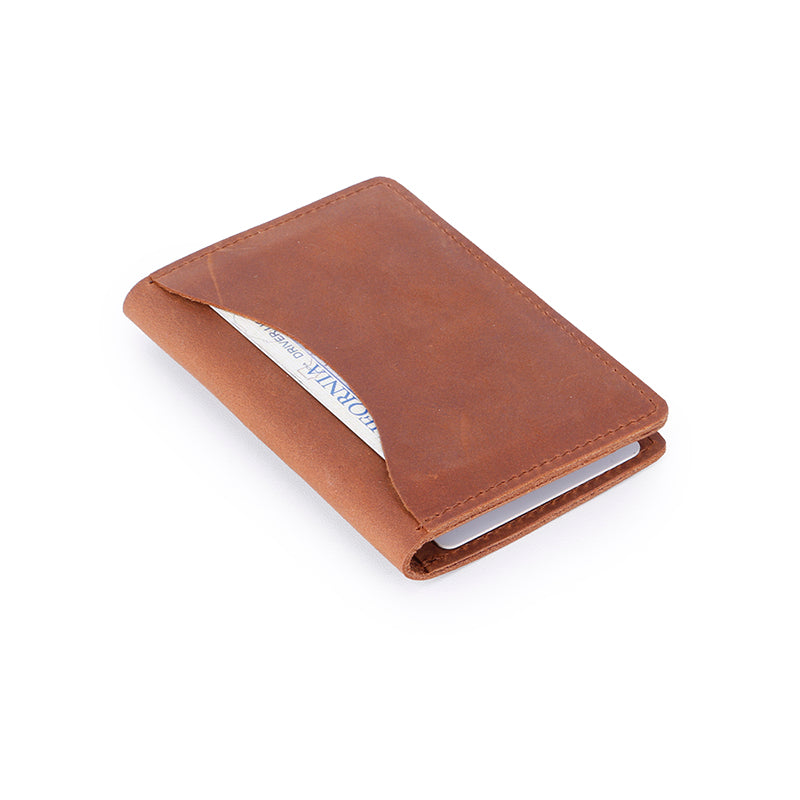 eather Credit Card Holder ID Wallet For Men, Thin RFID Mens Wallet, Brown Crazy Horse b21-776