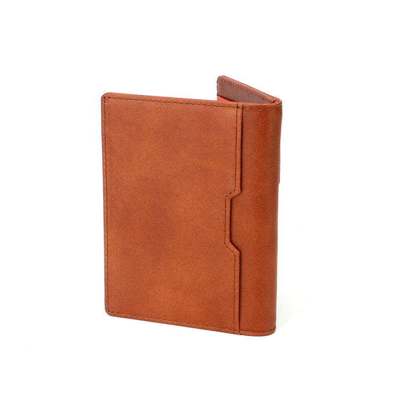 Two-fold card holder genuine leather Crazy Horse leather men's RFID anti-theft brush men's Amazon card holder card holder  b20-170