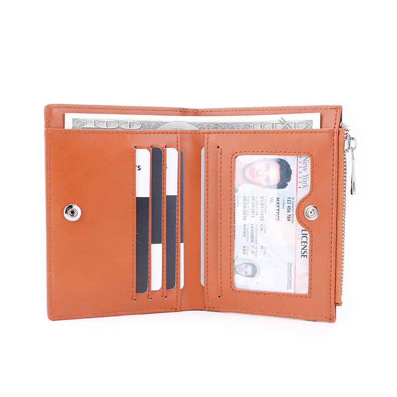 Zipper wallet multi-card slot multi-function cowhide card coin purse spot wholesale m21-067