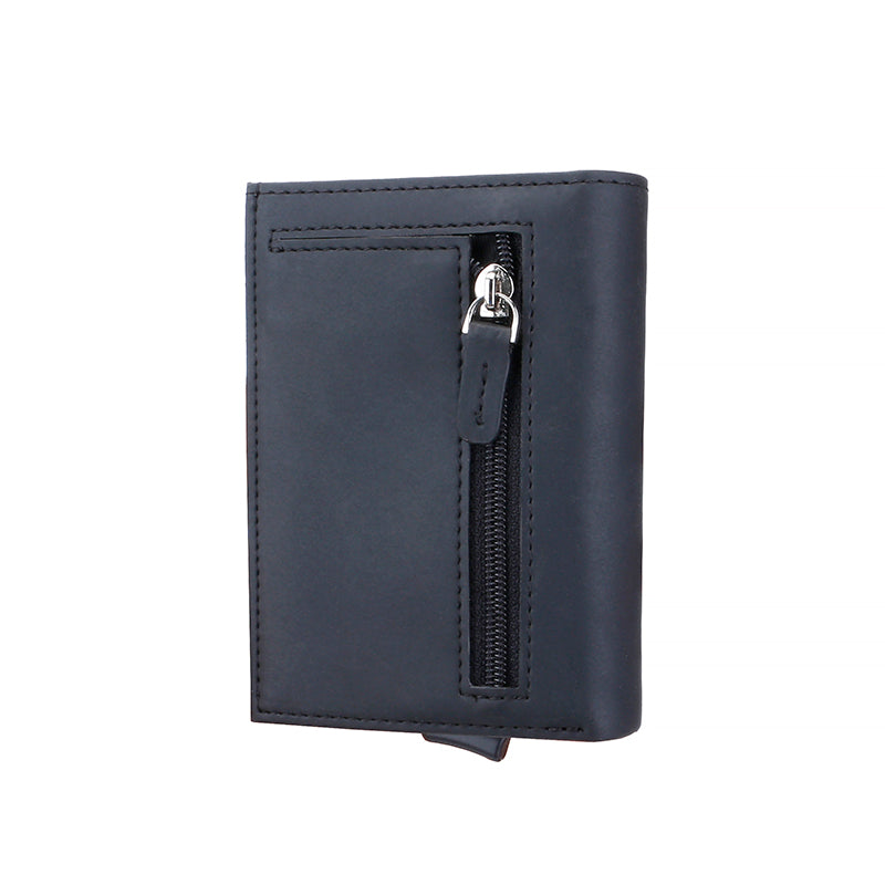 Card Holder with ID Window Pop Up Cards Slim Leather Wallet RFID Protection Up to 12 Cards Card Case  B21-486