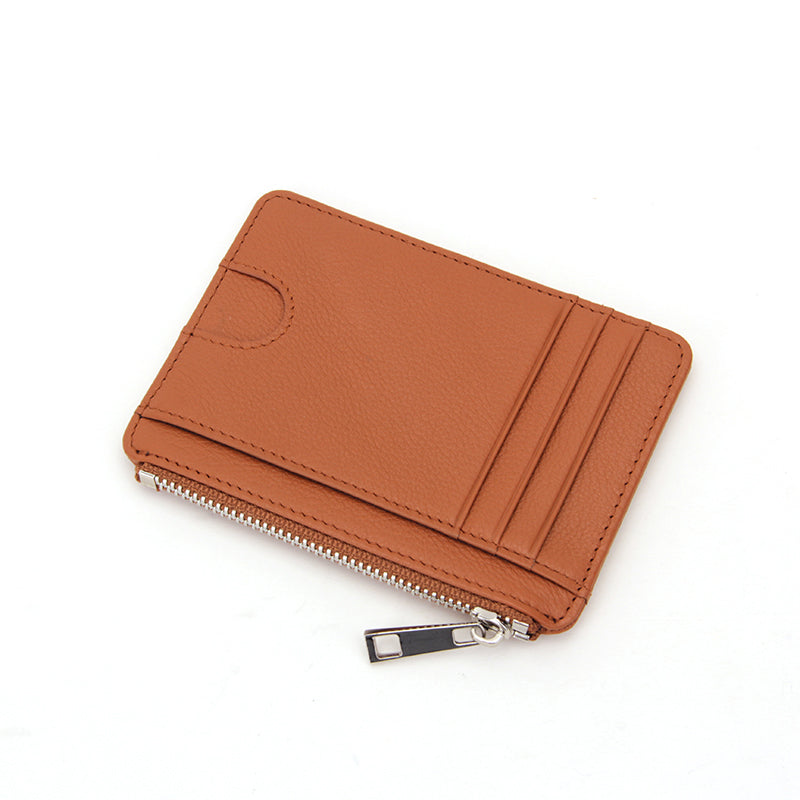 Thin Minimalist Front Pocket RFID Blocking Zipper Cardholder  L19-696