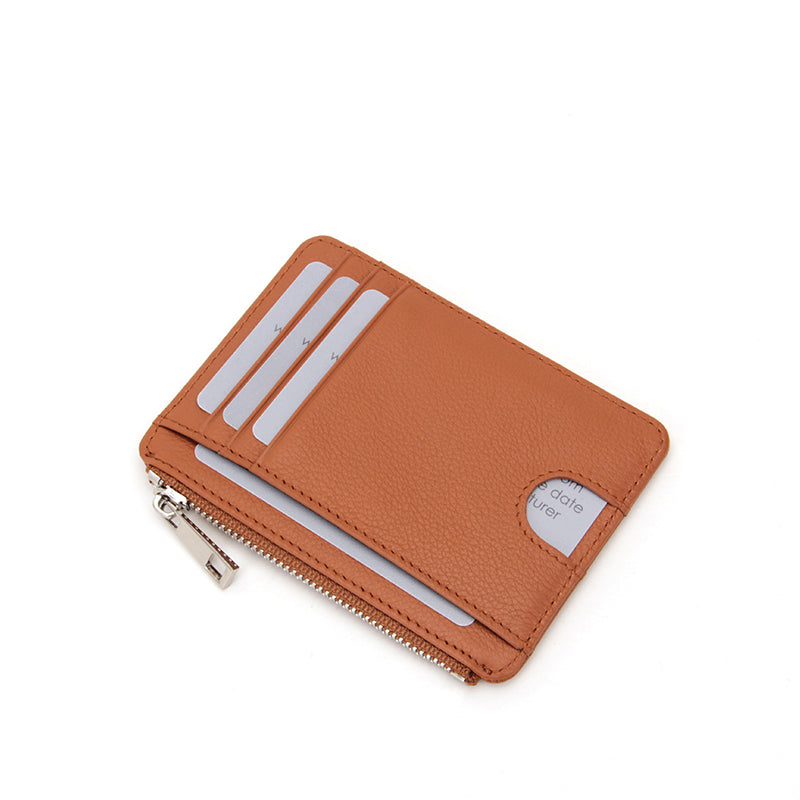 Thin Minimalist Front Pocket RFID Blocking Zipper Cardholder  L19-696