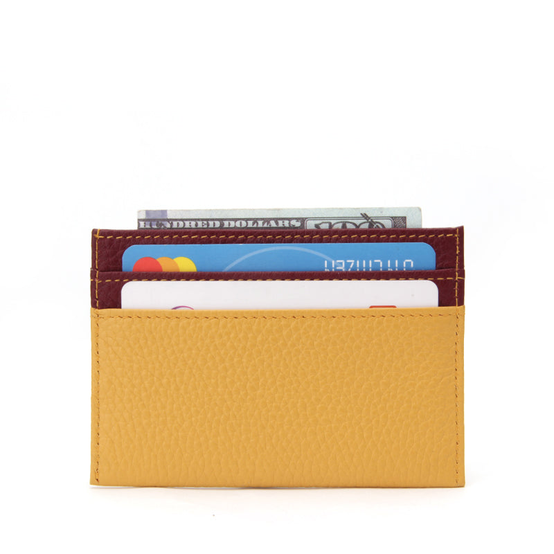 REAL LEATHER Slim Minimalist Mens Wallet - Thin Front Pocket RFID Credit Card Holder Wallets  B20-11