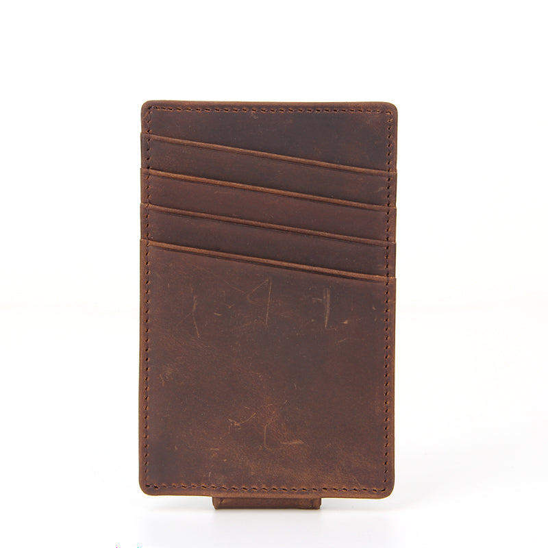 Leather wallet RFID minimalist slim money clip wallet   16120107