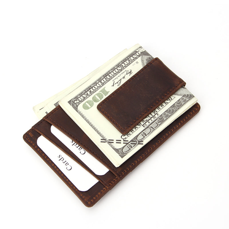 Leather wallet RFID minimalist slim money clip wallet   16120107