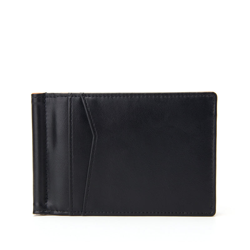 Slim Wallet with Money Clip RFID Blocking Minimalist Bifold Wallet for Men Genuine Leather Front Pocket Card Holder